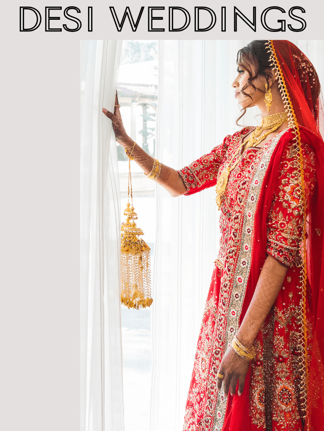 Desi bride in designer lehenga elegant ballroom